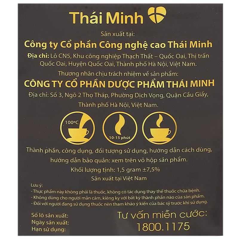 Thực phẩm bảo vệ sức khoẻ: Trà đông trùng hạ thảo Thái Minh - 10
